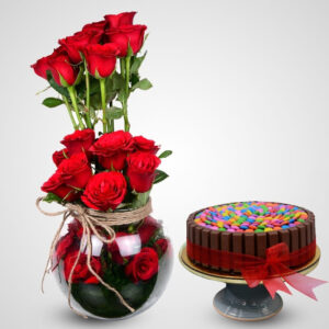 Flowers and cake